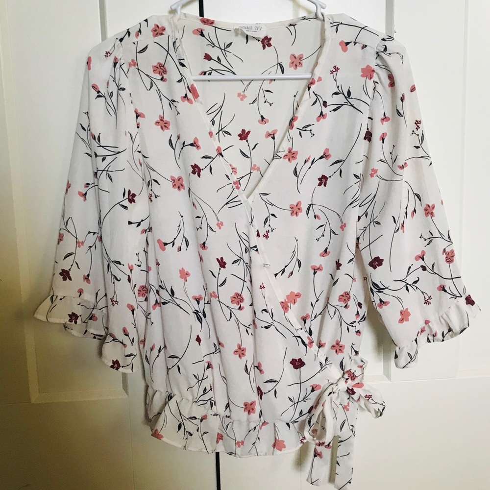 White Floral Top